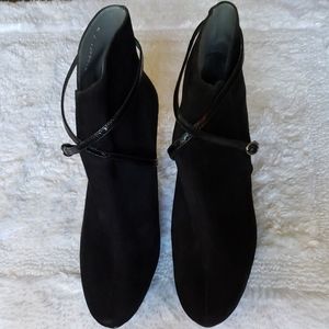 Charles Jourdan Black Suede Ankle Boots